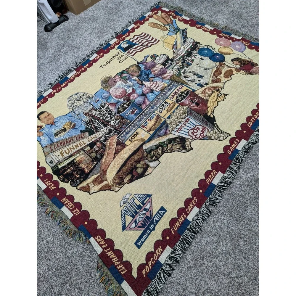 Tapestry Throw Blanket Featuring Sites from the State Fairs Across US 64x49